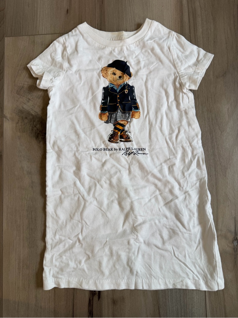 Ralph Lauren Polo Bear White Girls T-Shirt Dress